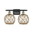 thumbnail image 1 of 516-2W-BAB-G122-8RB-LED-Innovations Lighting-Farmhouse Rope-7W 2 LED Bath Vanity in Industrial Style-16 Inches Wide by 13 Inches High   Black Antique, 1 of 1