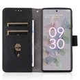 thumbnail image 2 of Case for Google Pixel 7 Wallet Case with Card Slots Holder Magnetic Clasp Cover, Luxury PU Leather Skin-Friendly Wrist Strap Handbag Kickstand Soft Silicone Shockproof Protective Case,Black, 2 of 8
