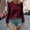 Wine, variant on Sweatshirt for Women Casual Crew Neck Oversized Long Sleeve Preppy Sweatshirts Fall Pullover Sweaters Textured Tops Blue S