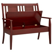 Weston Home Farmhouse Storage Bench with Panel Back