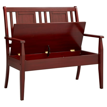Weston Home Farmhouse Storage Bench with Panel Back