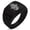 Black, variant on Stainless Steel Crescent Hamsa Hand of Fatima Geometric Pattern Step-Down Biker Style Polished Ring