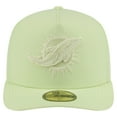 thumbnail image 2 of Men's New Era Light Green Miami Dolphins Color Pack A-Frame 59FIFTY Fitted Hat, 2 of 6