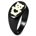 thumbnail image 1 of Sterling Silver Teddy Bear Love Engraved Oval Flat Top Polished Ring, 1 of 1