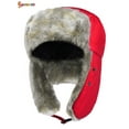 thumbnail image 5 of Spencer Winter Trapper Trooper Hat Windproof Thermal Russian Ushanka Hat with Ear Flap Mask for Men Women Hunting Outdoor Warm Hats, Red, 5 of 8