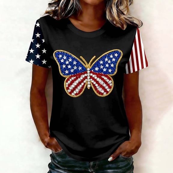 MAIHAN 250 Years America Shirt Women Patriotic T-Shirt Plus Size American Flag Shirts Summer Baggy Tops Funny Tshirts Shirts for Women