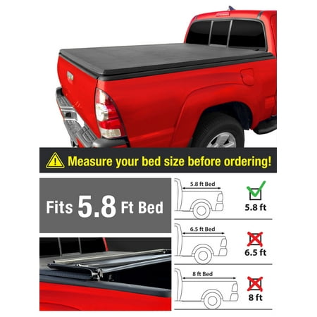 Tonneau Bed Cover Dodge Ram MaxMate Tri-Fold Truck Bed Tonneau Cover works with 2009-2018 Dodge Ram 1500 without Ram Box | Fleetside 5.8' Bed ()