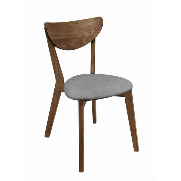 Wooden Plectrum Shape Padded Seat Dining Chair Set Of 2 Brown And Gray Com - How To Shape A Wooden Chair Seat