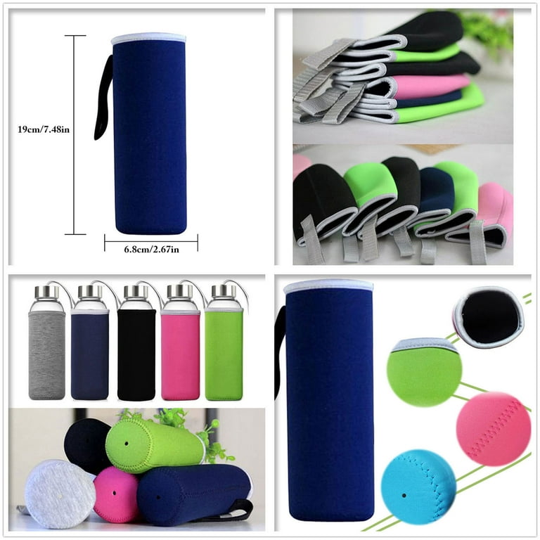 18.6oz Portable Water Bottle Sleeve Neoprene Water Bottle Cover Drink  Bottle Sleeve Glass Bottle Protector for Travel Outdoor Activities, 550ML,  Set