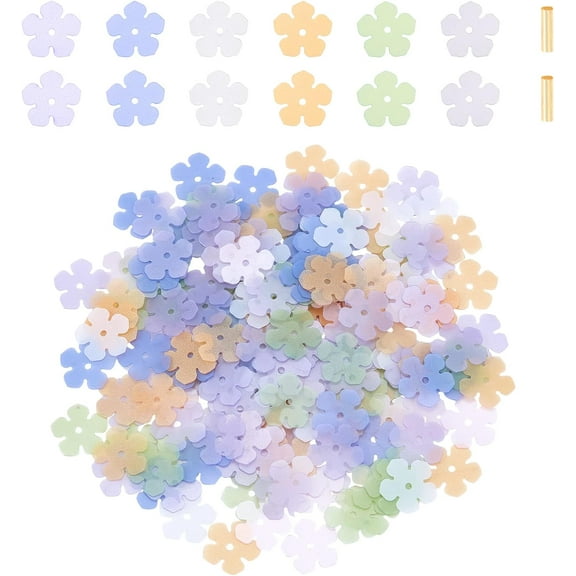 720Pcs Plastic Petals Beads 6 Colors Flower Bead 160Pcs Tube Beads for DIY Jewelry Craft Making Multi-color