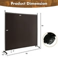 thumbnail image 3 of Costway 6FT Single Panel Room Divider with Wheels Rolling Fabric Partition Privacy Screen Brown, 3 of 10
