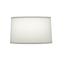 14 x 15 x 9 in. Natural Butcher Linen Self Fold Trim Drum Lamp Shade with Brass Top Ring