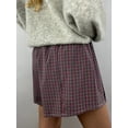 thumbnail image 7 of FEORJGP Women's Summer Casual Shorts Ladies Vintage Plaid Shorts Elastic Band Wide Leg Shorts Loungewear Beach Streetwear Shorts Loose Comfy Shorts Bottom, 7 of 7