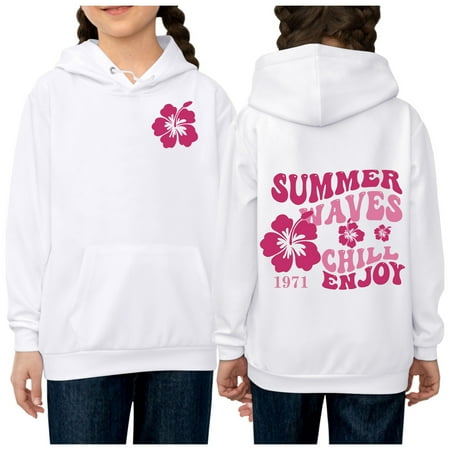 

Xijirk Girl s Hoodie Long Sleeve Soft Sweatshirt Graphic Hoody Kids Cute Pullovers Top Clothes for Girls-White-2-3 Years