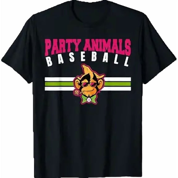 Party Animals Baseball Retro Monkey Sunglasses T-Shirt