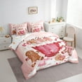 thumbnail image 3 of Castle Fairy Gingerbread Man Candy Cane 7 Pieces Bedding Comforter Set for Kids Children Boys Girls,Merry Christmas Full Bedding Set Lightweight,Xmas Festival Theme Fitted Sheet Flat Sheet, 3 of 8