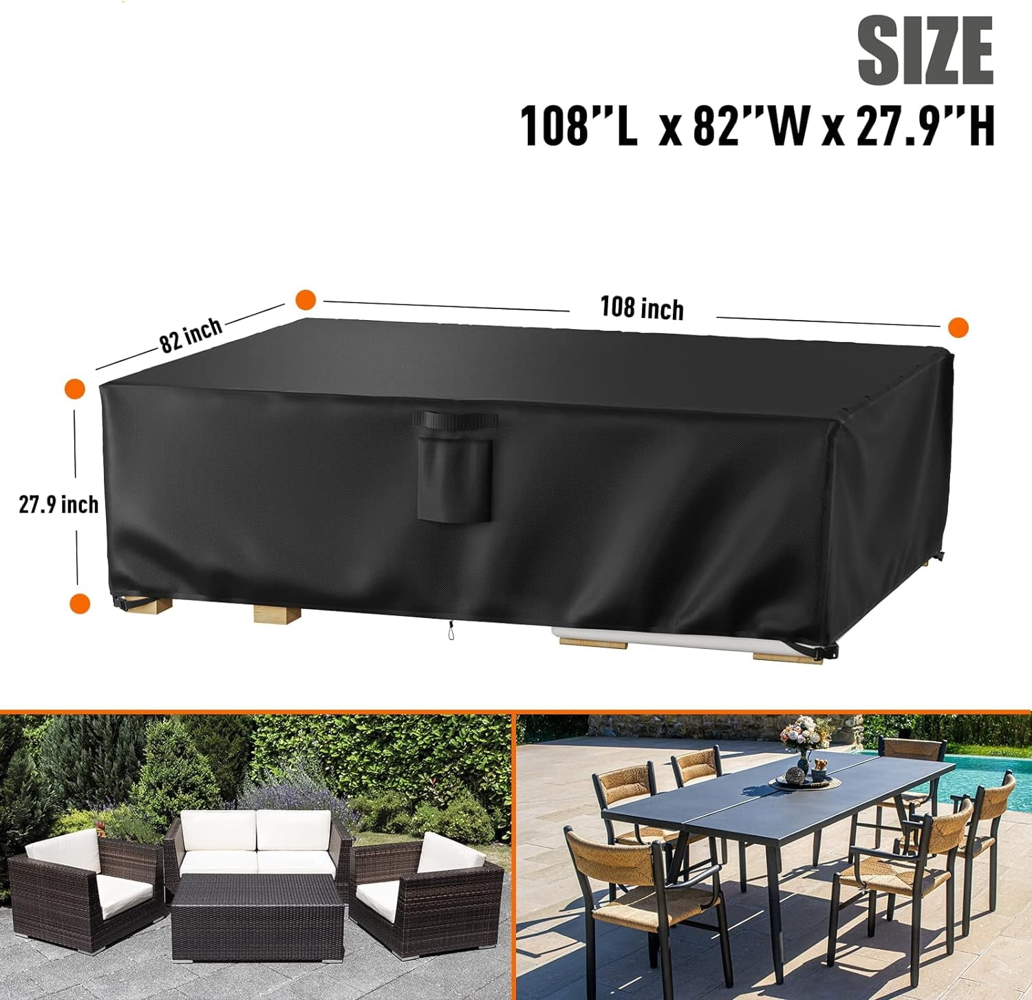 Waterproof Patio Furniture Cover Couch Sofa Set Table Chairs 108x82x28 inches Walmart