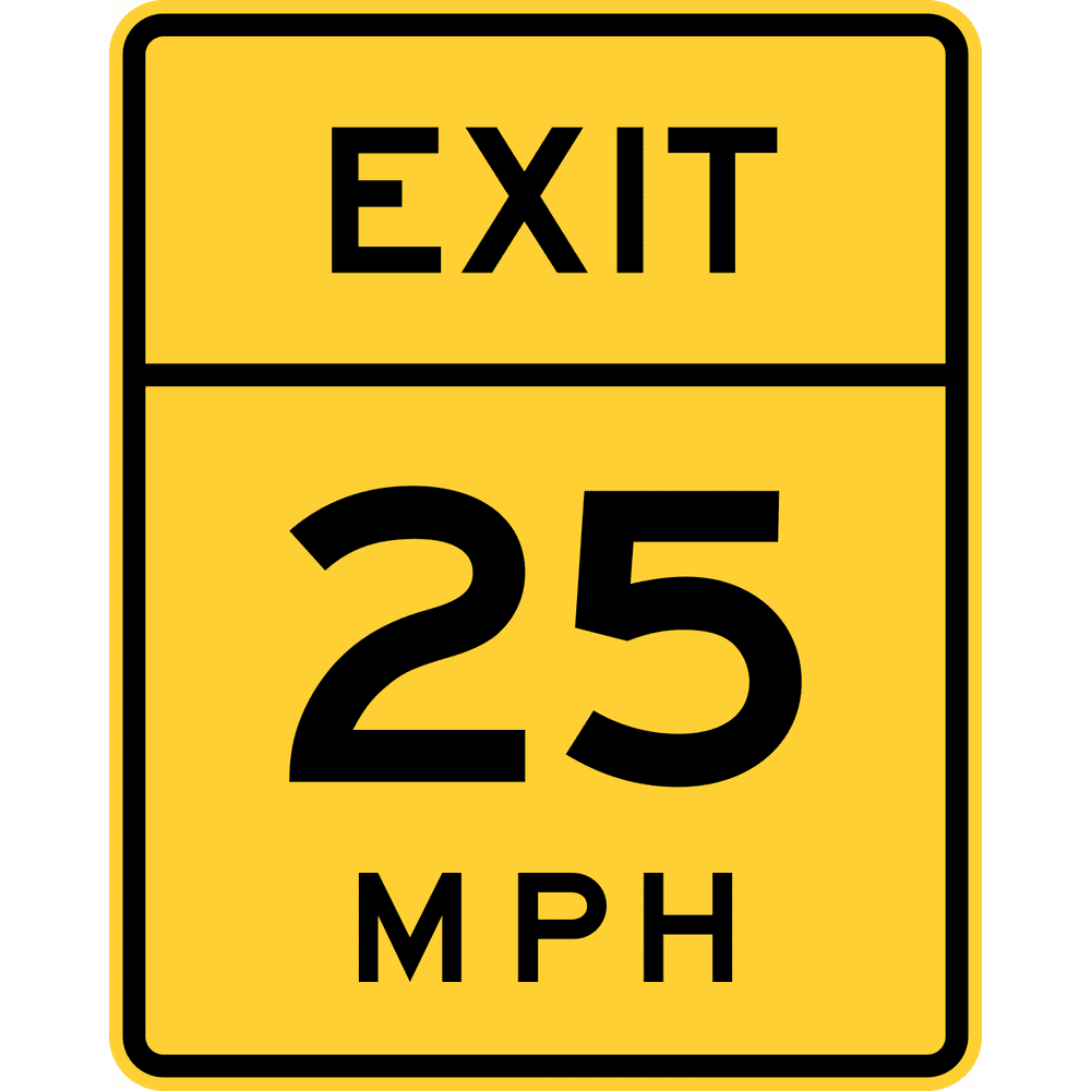 Traffic Signs Exit speed advisory Heavy Duty 10 x 7 Plastic PVC Sign