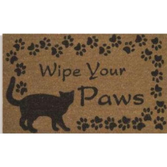 Geo Crafts G442 18 x 30 in. Coir Wipe Your Paws Welcome Doormat