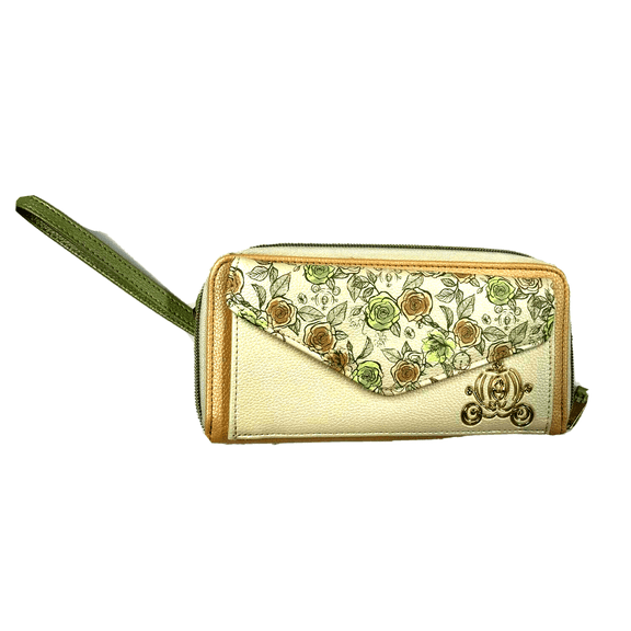 Disney Parks Cinderella Wristlet Clutch Wallet Purse Gold / Beige NWT