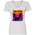 thumbnail image 3 of Inktastic San Diego California Sunset Women's V-Neck T-Shirt, 3 of 5