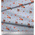 thumbnail image 3 of Soimoi Poly Georgette Fabric Floral,Deer & Fox Kids Decor Fabric Printed Yard 42 Inch Wide, 3 of 4