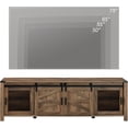 thumbnail image 7 of Wampat Farmhouse TV Stand with Storage Shelf, Walnut Brown, 7 of 7