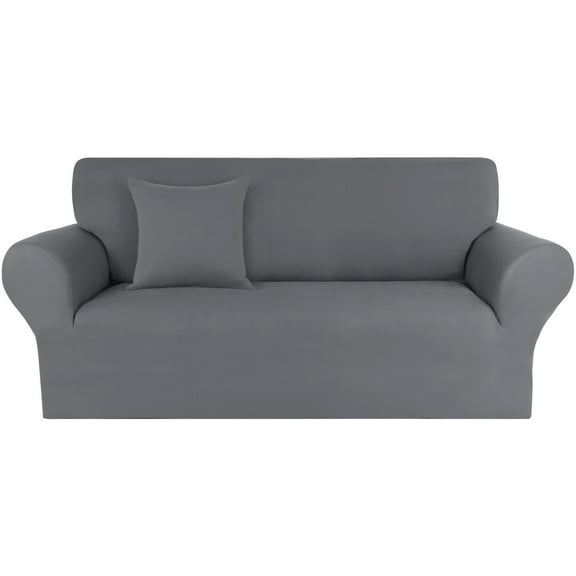 Unique Bargains Solid 1/2/3 Seater Sofa Cover Stretch Couch Slipcover Light Gray