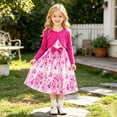 thumbnail image 2 of CUZIBR Kids Seasonal Dress Girls With Solid Color Jacket Floral Pattern Sleeveless Long Sleeve Dress Outfit Sets Fall Clothes Sets,Hot Pink,7-8 Years, 2 of 9
