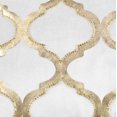 Decmode Large White Square Throw Pillow with Metallic Gold Moroccan