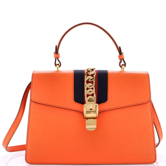Pre-Owned Gucci Sylvie Top Handle Bag Leather Medium By Rebag