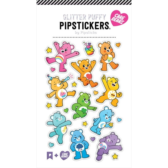 Care Bears Pipstickers Rainbow Friends Glitter Puffy Sticker Set
