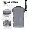thumbnail image 5 of Exxact Sports Defender Adult Padded Football Shirt - Football Rib Protector with Shoulder & Spine Football Pads, 5-Pad Football Compression Shirt (Gray, Adult Small), 5 of 7