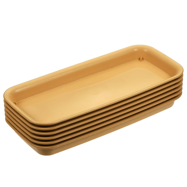 Unique Bargains 30.5x14cm Plastic Rectangular Plant Pot Saucer Drip Tray, Terracotta 6 Count