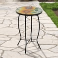 thumbnail image 2 of Northlight 19" Sunflower and Bumblebee Glass Patio Side Table, 2 of 4