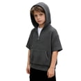 thumbnail image 4 of Ticikt Boys Knit Short Sleeve Hooded Sweatshirt Casual Pullover Top for Kids Youth Children,Color:Grey,Size:13-14 Years, 4 of 4