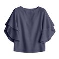 thumbnail image 5 of IUYRTFE Women's Crew Neck Batwing Sleeve Top Loose Fit Casual Summer Blouse, 5 of 5