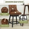 thumbnail image 6 of COOLHUT 26" Swivel Counter Height Bar Stools Set of 2 with Backs, Upholstered Bar Stools, Faux Leather Bar Chairs with Footrest for Kitchen Island, Brown, 6 of 24