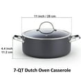 thumbnail image 3 of Cooks Standard Classic 7-Quart Stock Pot Dutch Oven Casserole with Glass Lid, Hard Anodized Nonstick Stockpot, Not Induction, Black, 3 of 7