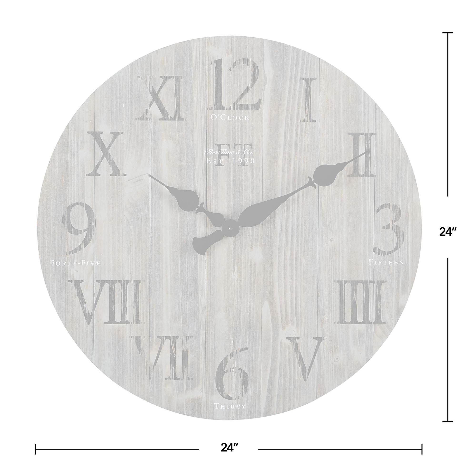 FirsTime & Co. Gray Rustic Barn Wood Wall Clock, Farmhouse, Analog, 24 x 2 x 24 in