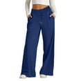 thumbnail image 2 of YDDIAN Wide Leg Sweatpants Women Drawstring High Waisted Pants with Pockets Jogger Blue XXL, 2 of 5