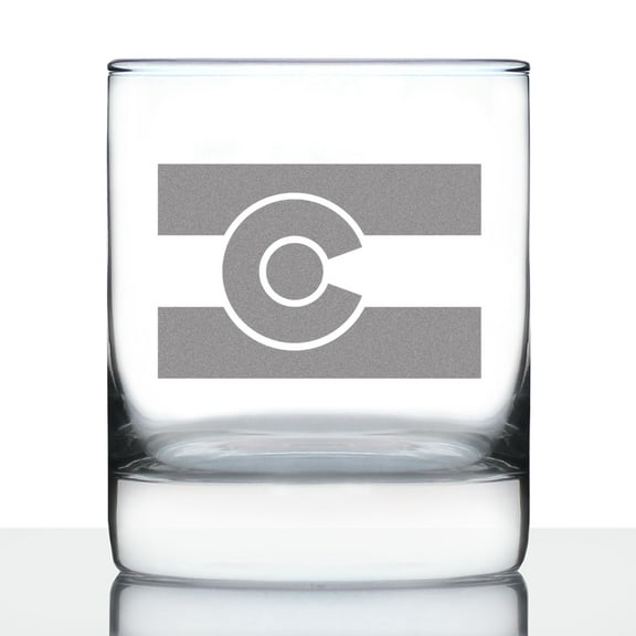 Bevvee Whiskey Rocks Glass 10.25 oz Flag Of Colorado Gifts for Colorado Enthusiasts Glassware & Drinkware