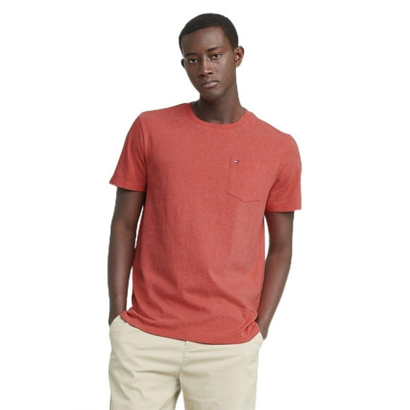 Camiseta Tommy Hilfiger para hombre, manga corta, cuello redondo, roja