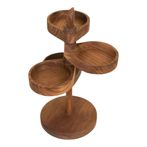 KiBcsLic Jewelry Organizer Jewelry Box 4 Layer Make up Organizer Countertop Jewelry Stand Brown