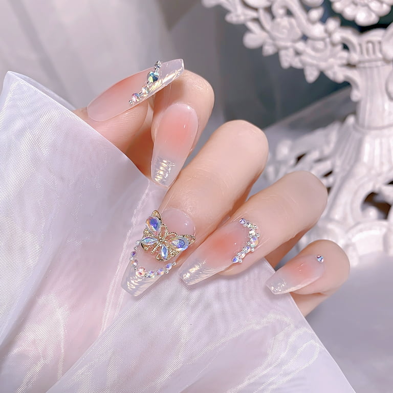 1PC Pearl Nail Charms Heart Shaped Nail Art Jewelry Glitter Nail  Rhinestones Manicure DIY Nails Art Decoration Nail Accessories