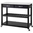 thumbnail image 1 of Crosley White Granite Top Kitchen Cart in Black, 1 of 7