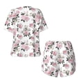 thumbnail image 5 of Naloa Rose Flowers Women's Short-Sleeved Pajama Set, Loungewear, Summer pajamas, Breathable Cozy - Large, 5 of 9