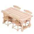 5pcs 112 Dollhouse Wooden Mini Furniture Simulation Table and Chairs Set for 3 Years Old