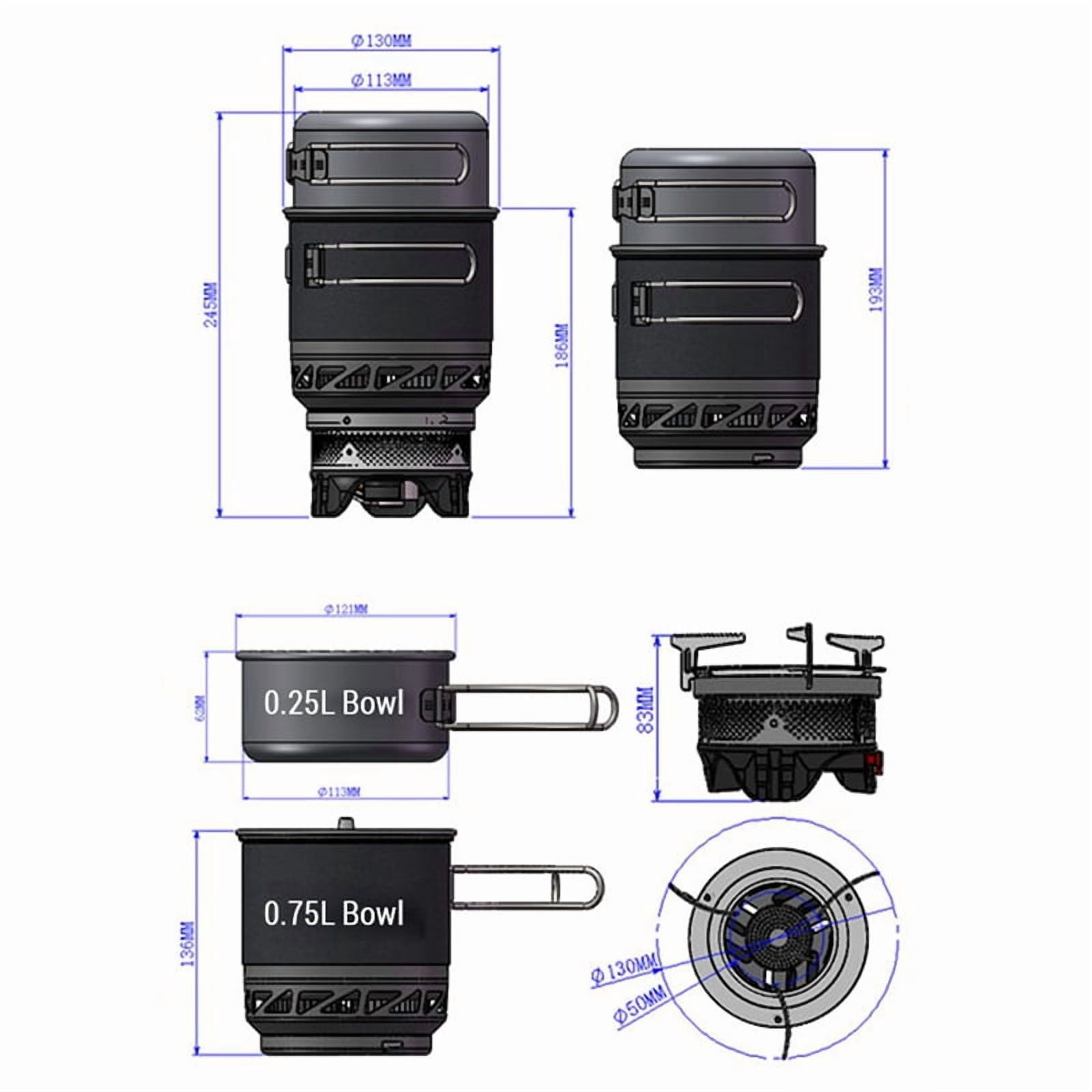 Camping Cookware Set with Windproof Outdoor Stove Light Weight Camping Pot Kit for Outdoor Cooking Hiking Backpacking