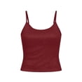 thumbnail image 4 of Hzzrkos Women Fashion Slim Fit Ribbed Scoop Neck Sleeveless Adjustable Strap Camisole Tank Top Stretch Cami Shirt for Casual Party Going Out Layering, 4 of 9